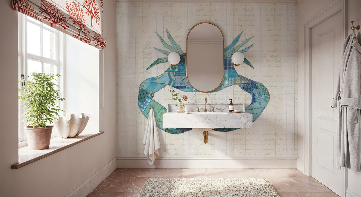Blue Oceans Mural Wallpaper - room preview 04