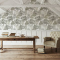 Park Trees, White Mural Wallpaper - room preview 04