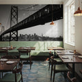 Urban Crossing Black & White Mural Wallpaper - room preview 04