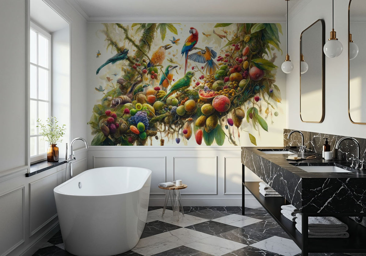 Jungle Symphony in Vivid Hues Mural Wallpaper - room preview 04