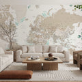 World Map Cities - Leanne Mural Wallpaper - room preview 04