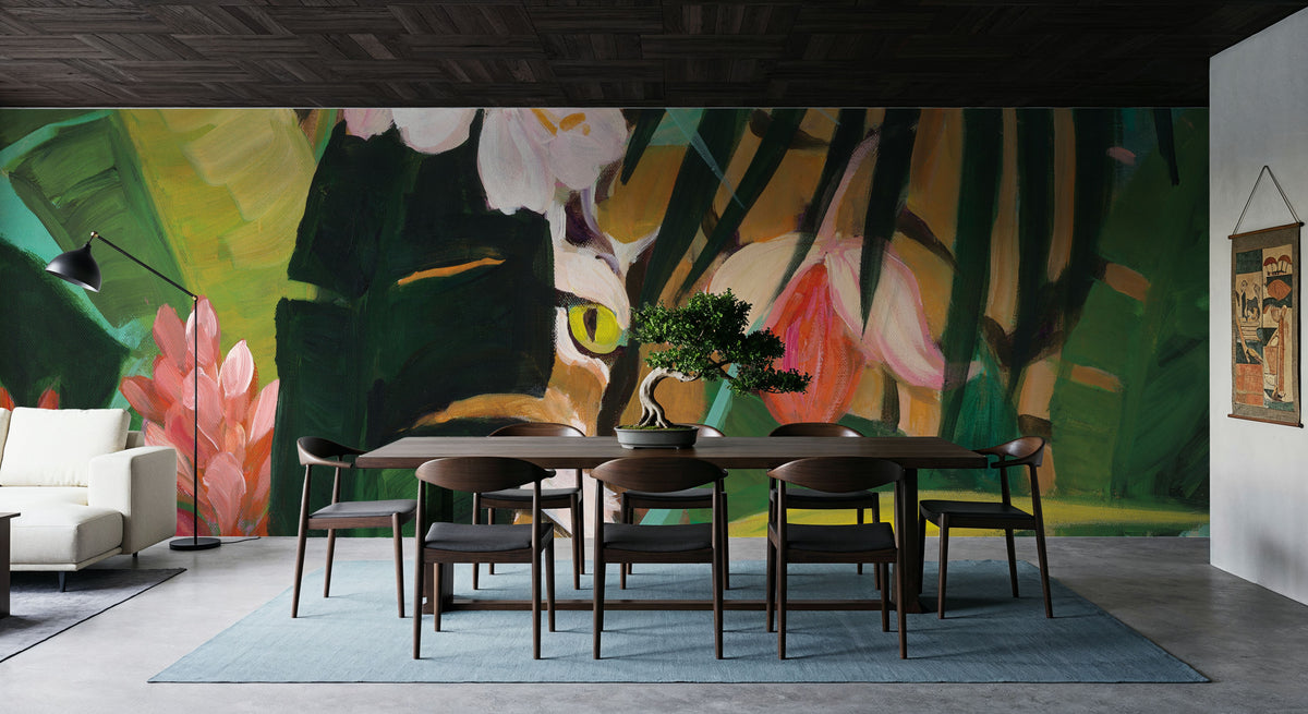 Hidden Cat Mural Wallpaper - room preview 04