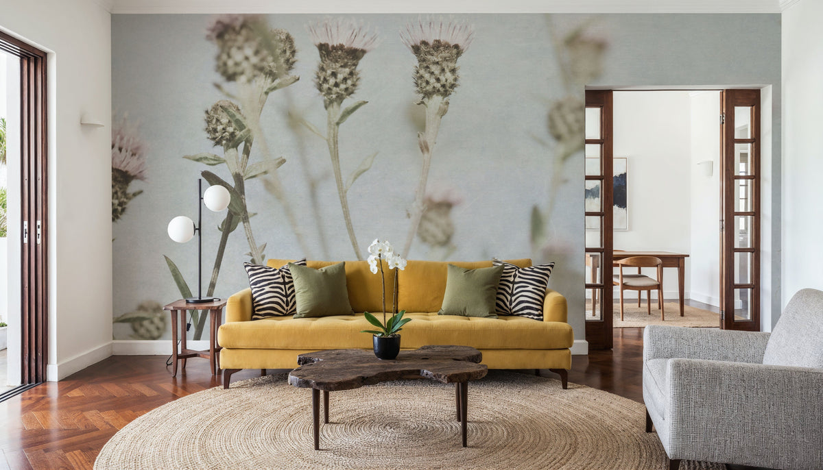 Wild Flowers I Clean Mural Wallpaper - room preview 04
