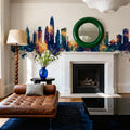 Nairobi Kenya Skyline Blue & Bronze Mural Wallpaper - room preview 04