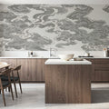 Ukiyo-e Clouds, Gray Mural Wallpaper - room preview 04