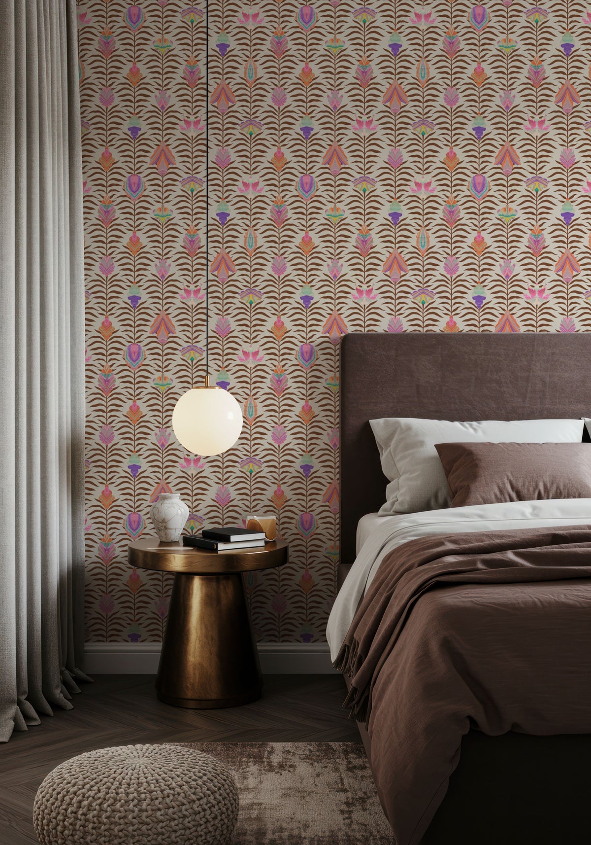 Marble Papers Flowers V.2, Earth Mural Wallpaper - room preview 04
