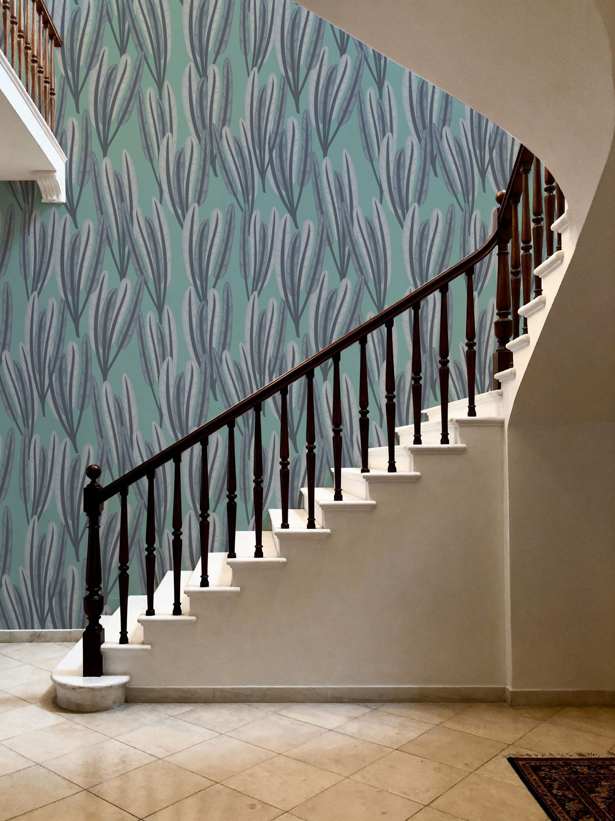 Palm on Green Mural Wallpaper - room preview 04