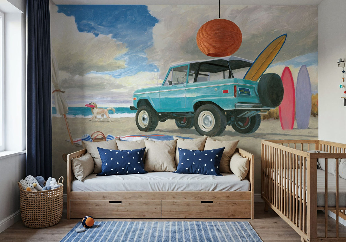 Beach Ride Parking Mural Wallpaper - room preview 04