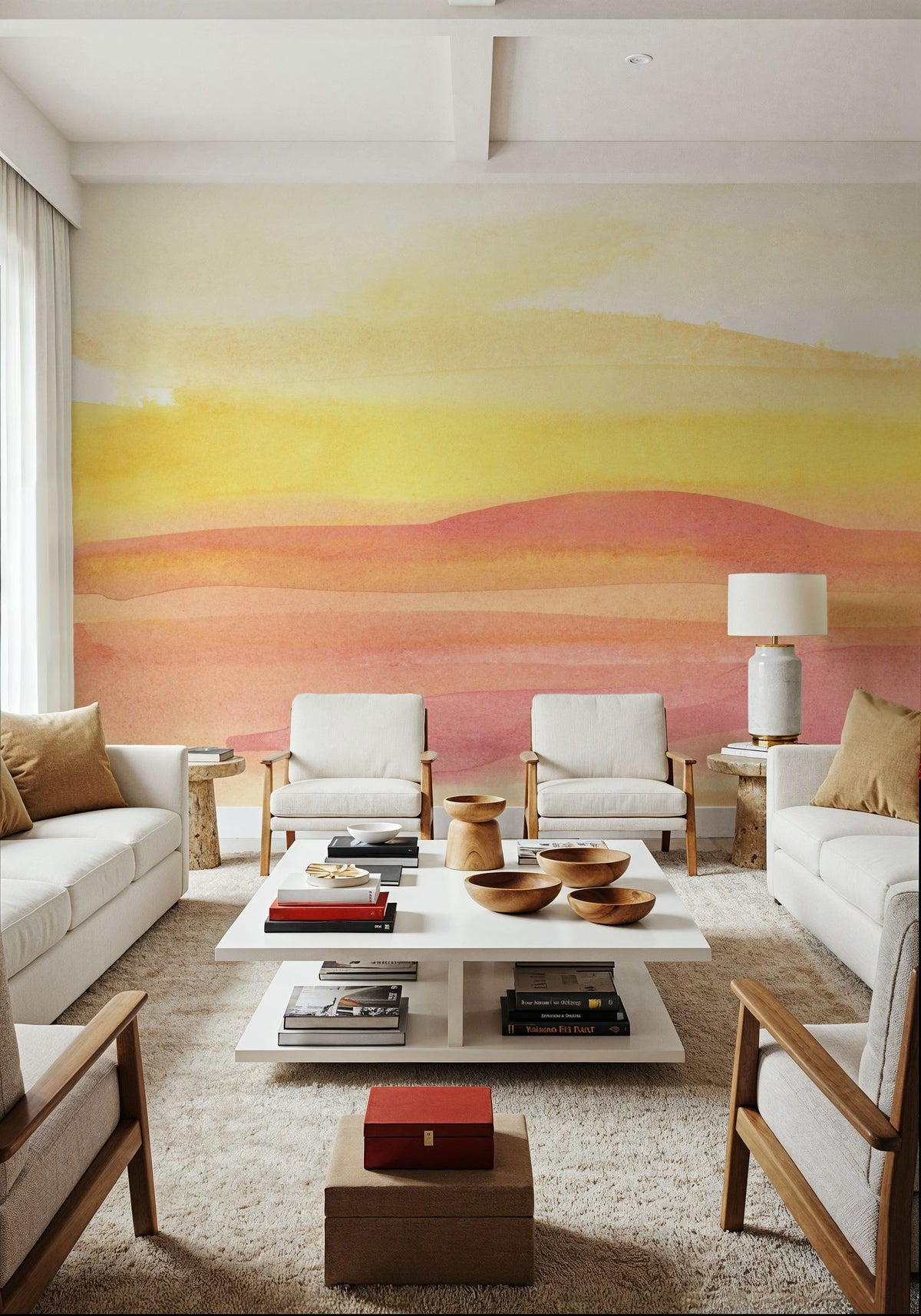 Pink Sunrise I Mural Wallpaper - room preview 04