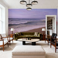 Crimson Stroll by the Shore Mural Wallpaper - room preview 04