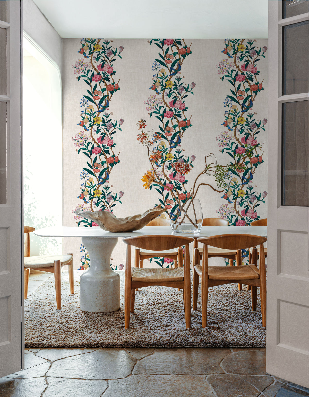 The Rambling Rose Mural Wallpaper - room preview 04