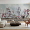 Iris Field Blueish Mural Wallpaper - room preview 04