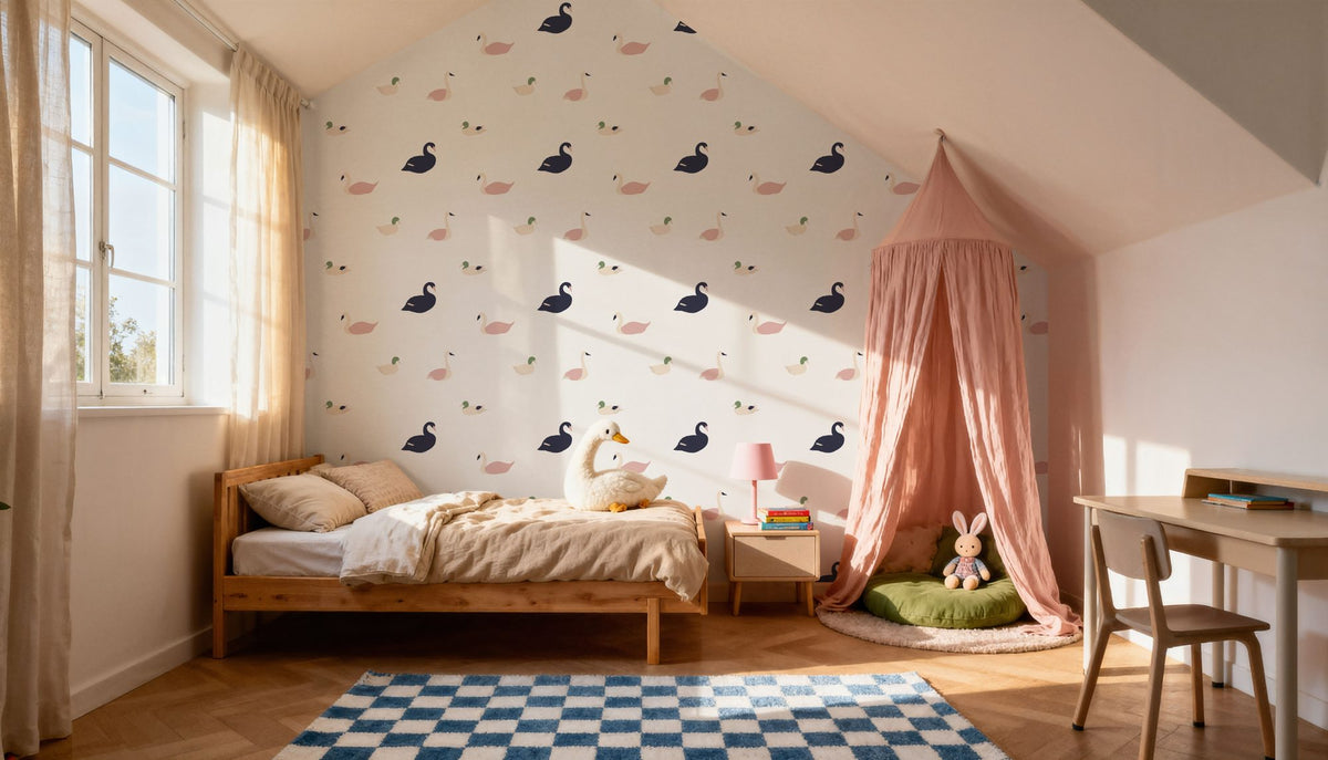Swan Lake Mural Wallpaper - room preview 04