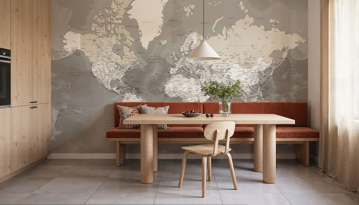 World Map Cities - Davey Mural Wallpaper - room preview 04