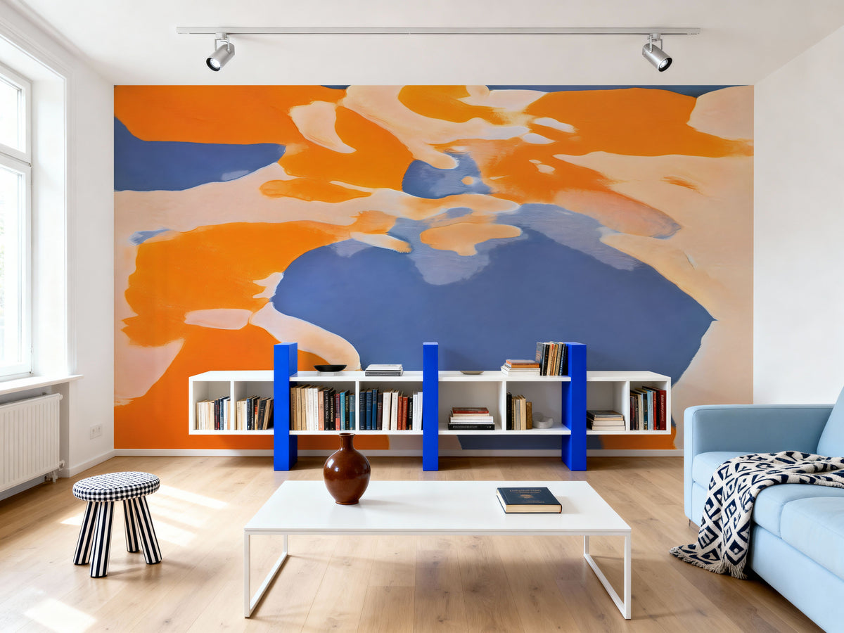 Gemini Orange Mural Wallpaper - room preview 04