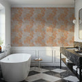 Subtle Seaweed, Orange Mural Wallpaper - room preview 04