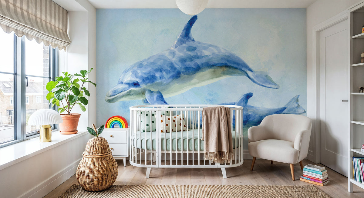 Graceful Dolphins II Mural Wallpaper - room preview 04