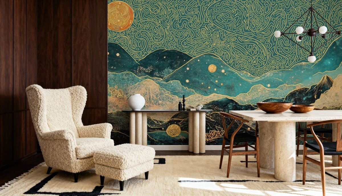 Curly Mountain Mural Wallpaper - room preview 04