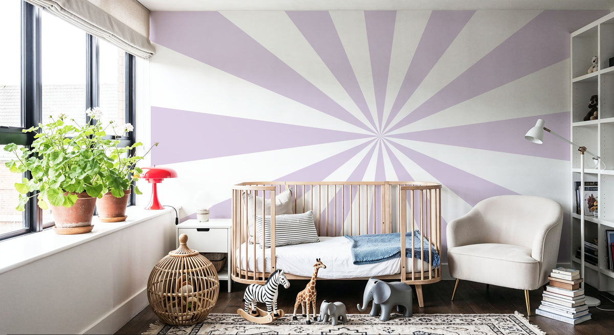 Circus Ceiling, Lavender Mural Wallpaper - room preview 04