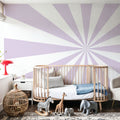 Circus Ceiling, Lavender Mural Wallpaper - room preview 04