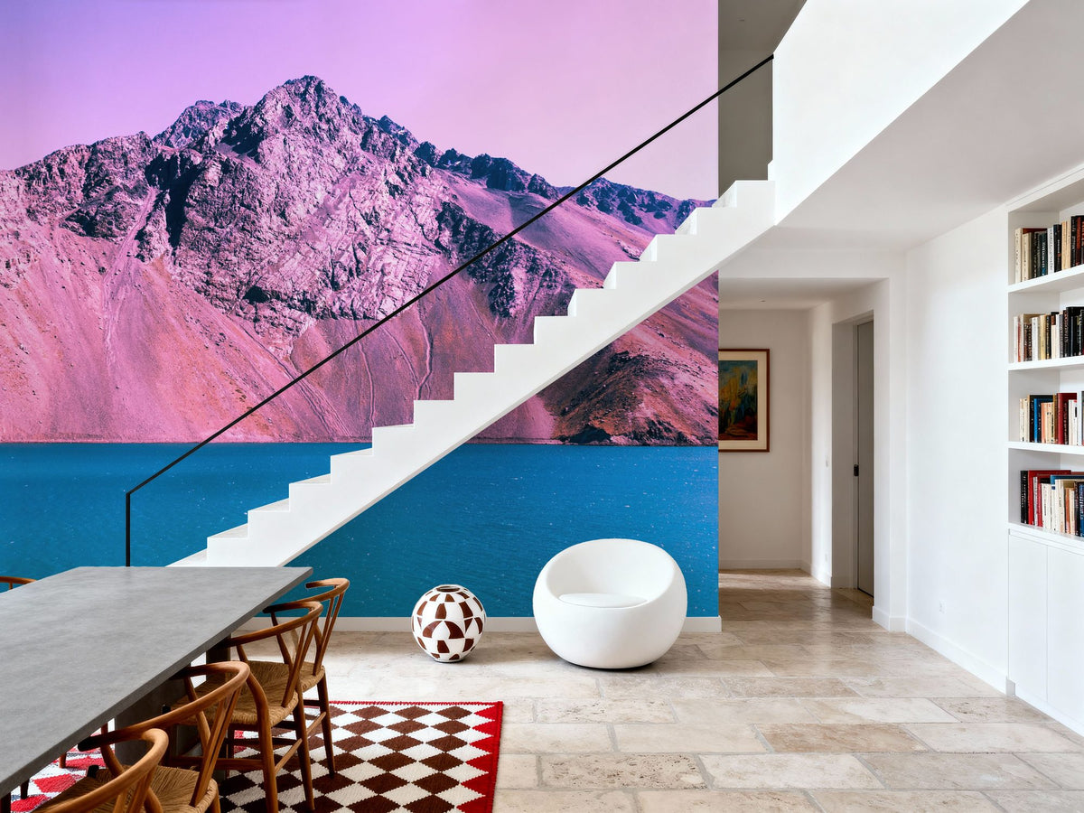 Pink Mountain Mural Wallpaper - room preview 04