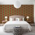Autumn Tiles Brown Mural Wallpaper - room preview 04