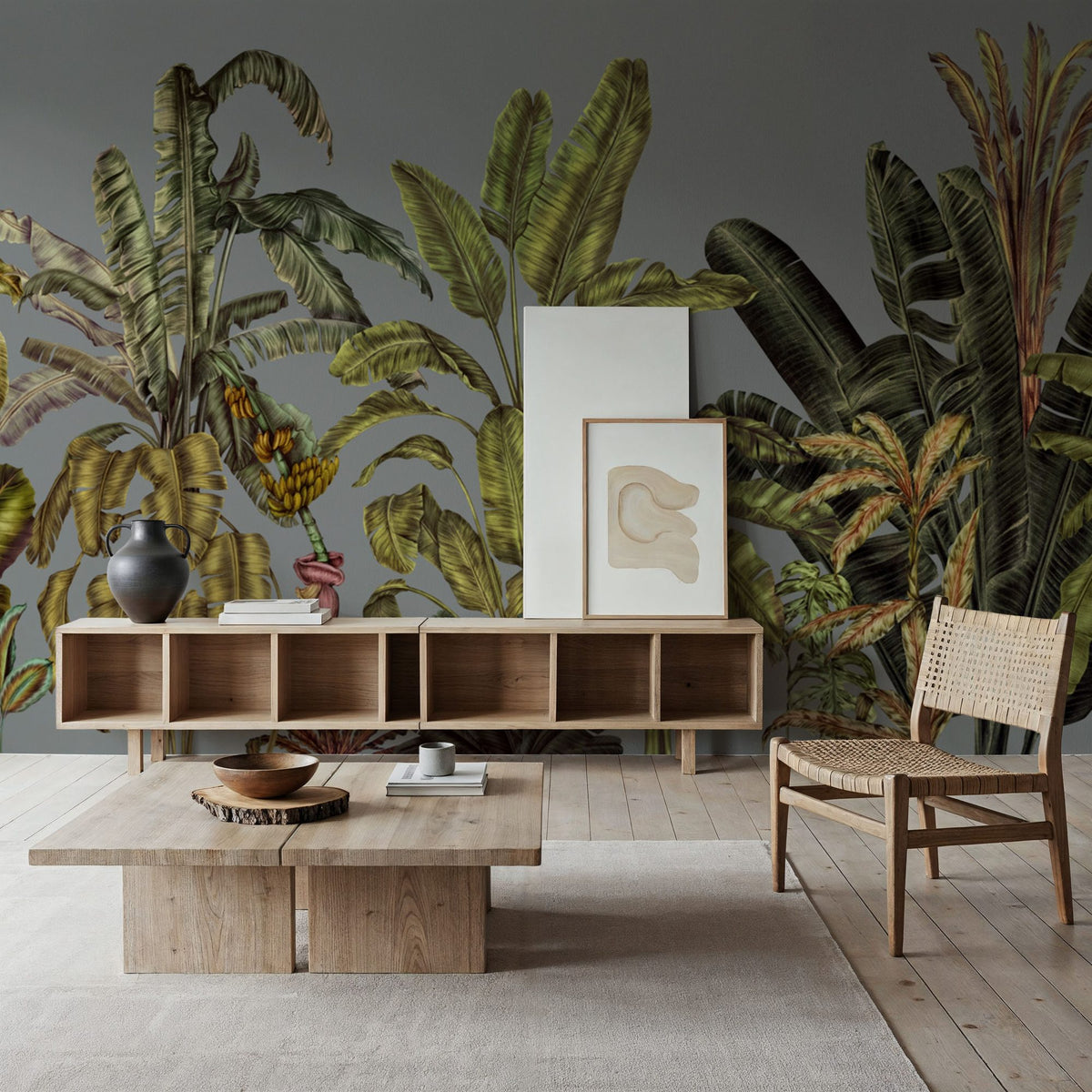 Madagascar Foliage, Blue Mural Wallpaper - room preview 04
