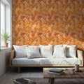 Harvest Sprig Orange Mural Wallpaper - room preview 04