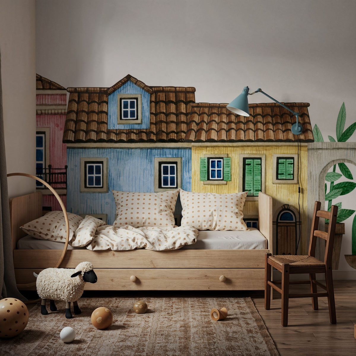 Dollhouse Street Mural Wallpaper - room preview 04