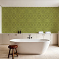 La Vida Flowers Green Mural Wallpaper - room preview 04