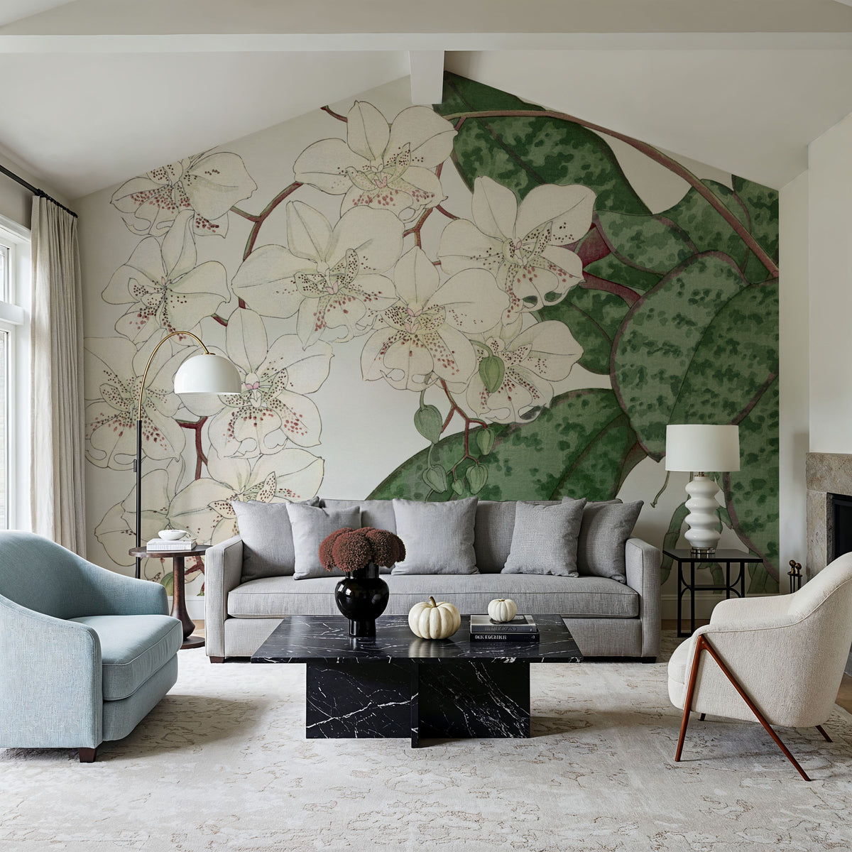 Tanigami Moth Orchid Mural Wallpaper - room preview 04