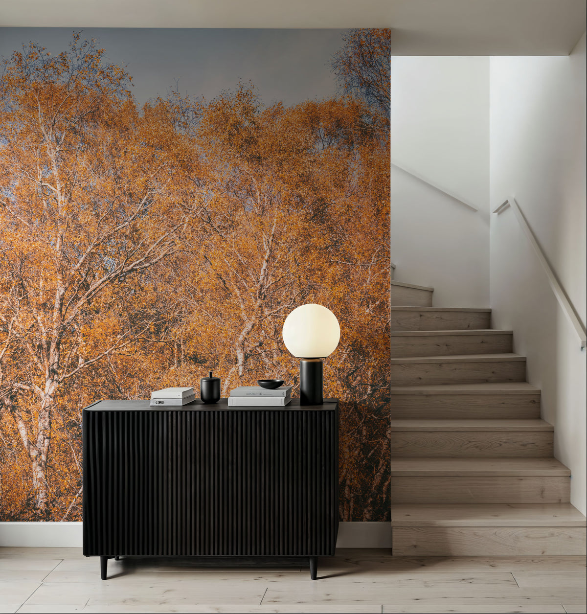 Amber Birch Woods Mural Wallpaper - room preview 04