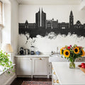Murcia Spain Skyline Black & White Mural Wallpaper - room preview 04