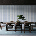 Wavy Stripes, Blue Mural Wallpaper - room preview 04