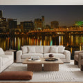 Riverfront Nightscape Mural Wallpaper - room preview 04