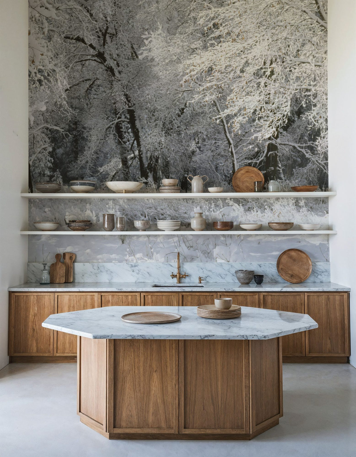Frost-Laden Forest Mural Wallpaper - room preview 04