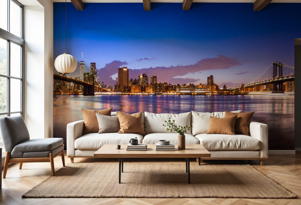 Manhattan At Sunset Mural Wallpaper - room preview 04