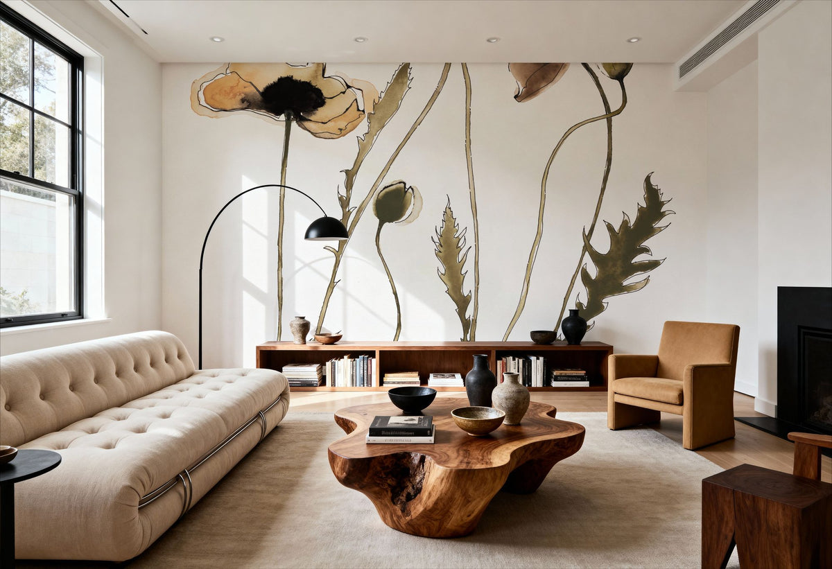 Autumn Orientals Vignette I Mural Wallpaper - room preview 04