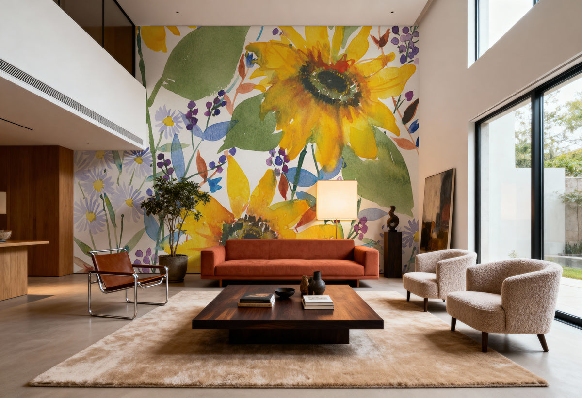 September Flowers Mural Wallpaper - room preview 04