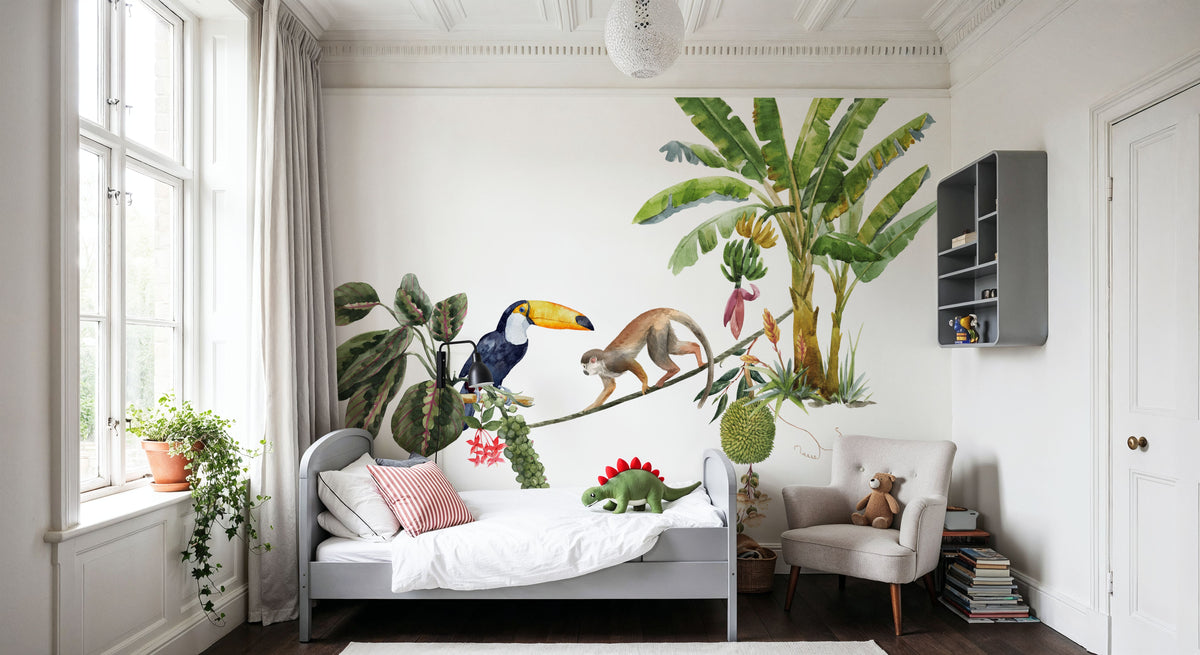 Monkey's Balance Act Mural Wallpaper - room preview 04