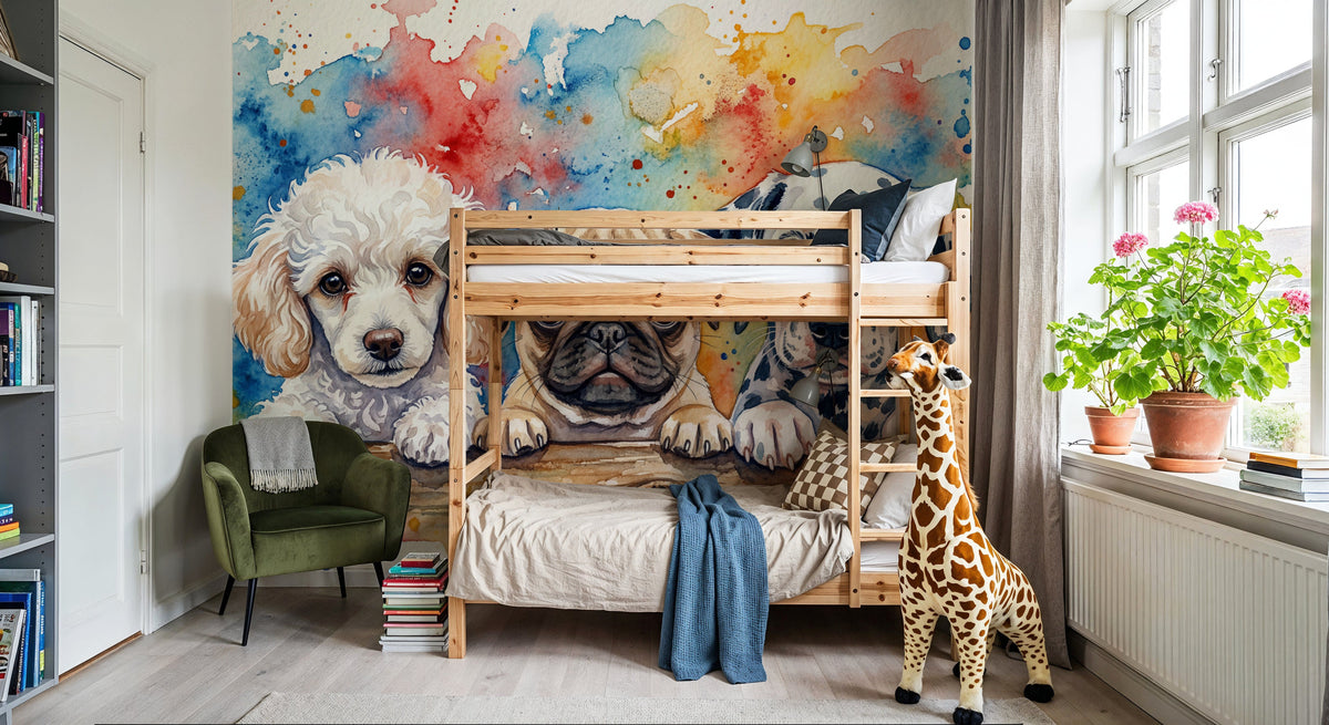 Puppies II - Cute Baby Animals Series Mural Wallpaper - room preview 04