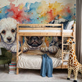 Puppies II - Cute Baby Animals Series Mural Wallpaper - room preview 04