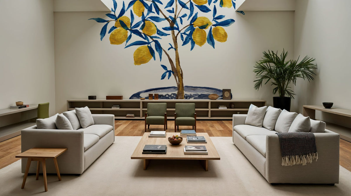 Lemon Tree in Chinoserie Mural Wallpaper - room preview 04