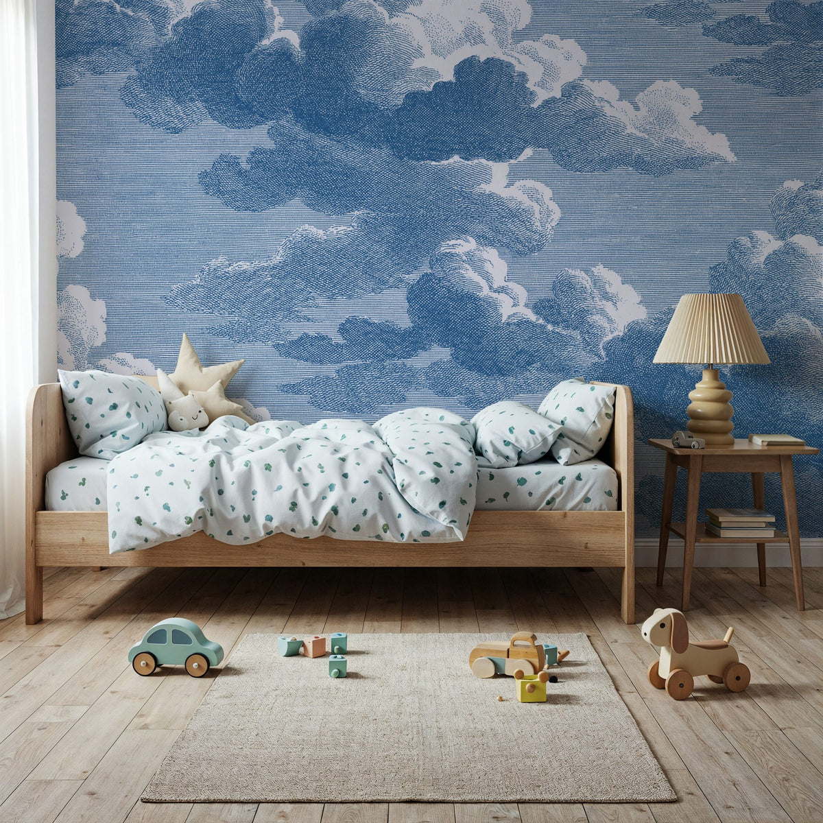 Intaglio Clouds, Blueberry Mural Wallpaper - room preview 04