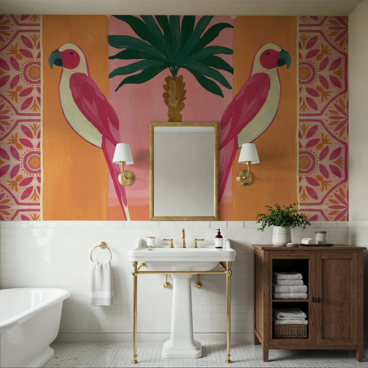 Tropical Birds I Mural Wallpaper - room preview 04