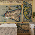 Old Map of Mediterranean Islands, 1570 Mural Wallpaper - room preview 04