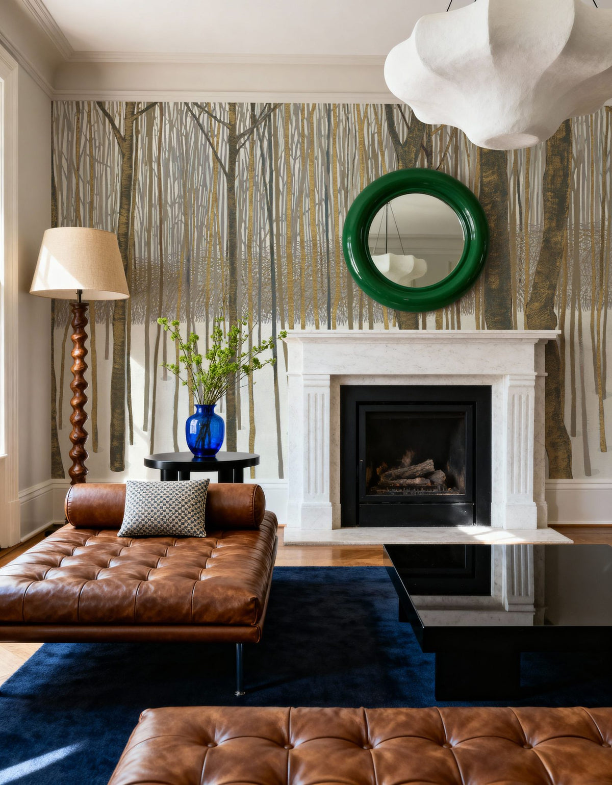 Woods in Winter Gold Mural Wallpaper - room preview 04