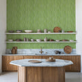 Swaying Lines, Dill Green Mural Wallpaper - room preview 04