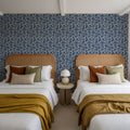 Hedge in Bloom, Indigo Blue Mural Wallpaper - room preview 04