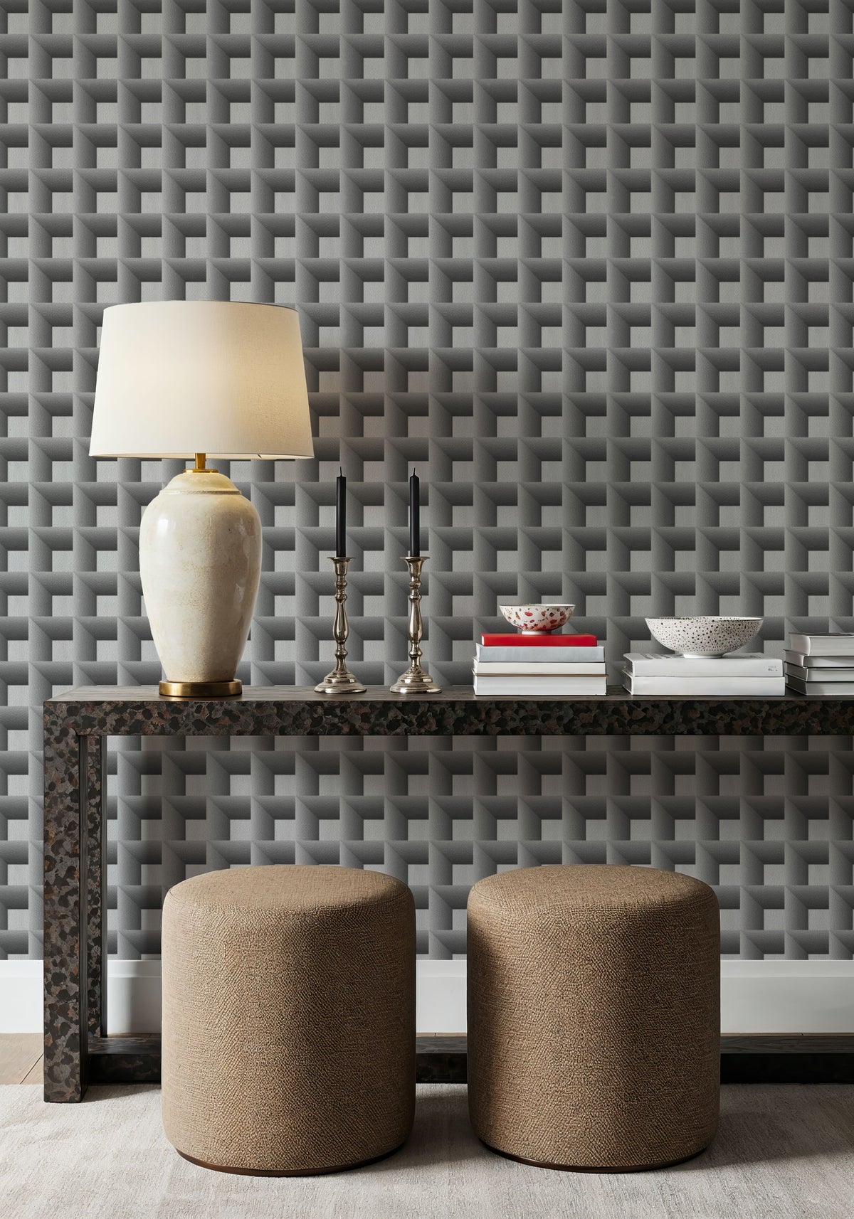 Decorative Cubes, Stone Mural Wallpaper - room preview 04